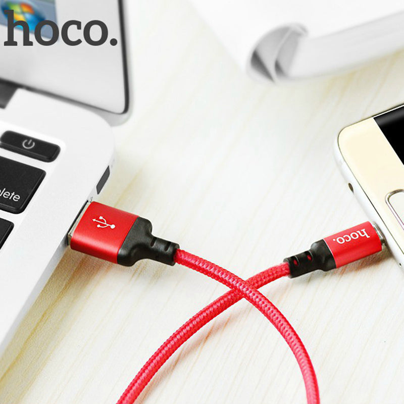 Кабель Hoco X14 TIMES SPEED microUSB-USB 1m Чорний+Червоний