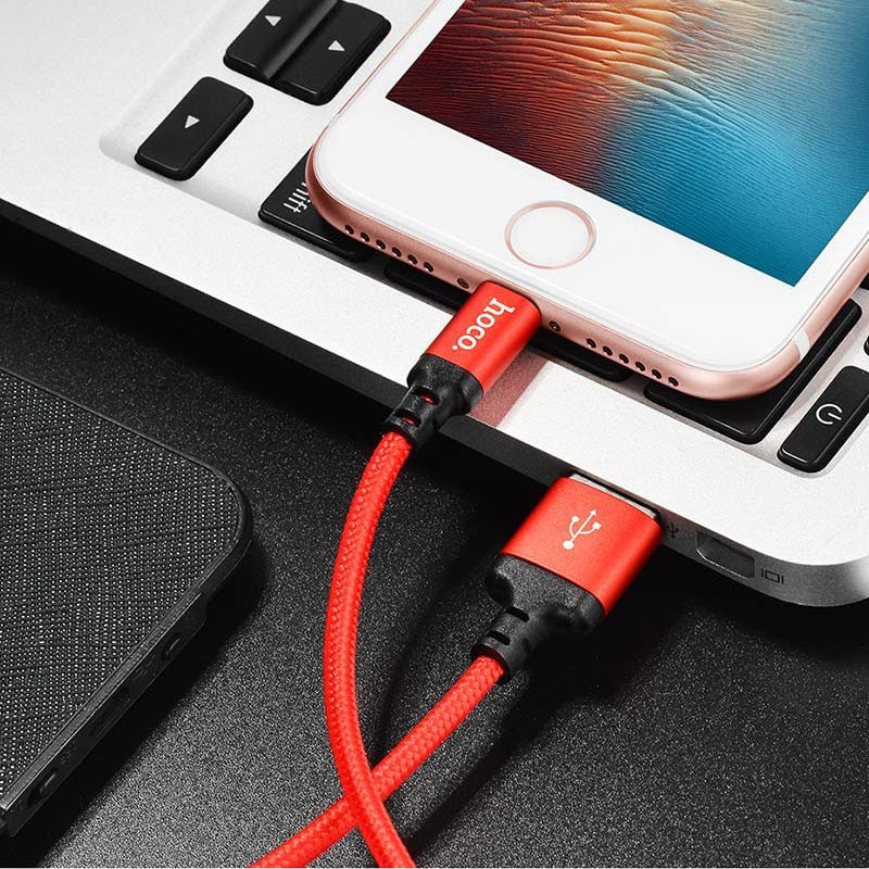 Кабель Hoco X14 TIMES SPEED microUSB-USB 1m Чорний+Червоний
