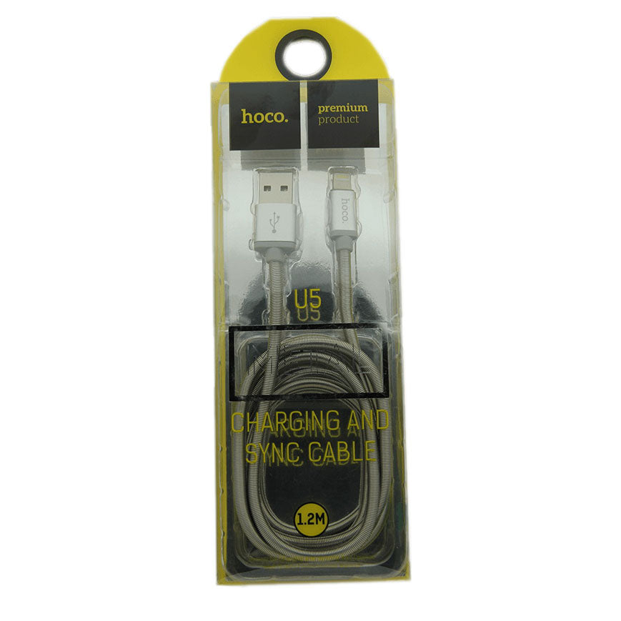Кабель USB Hoco U5 Lightning Full-Metal 1.2m Silver