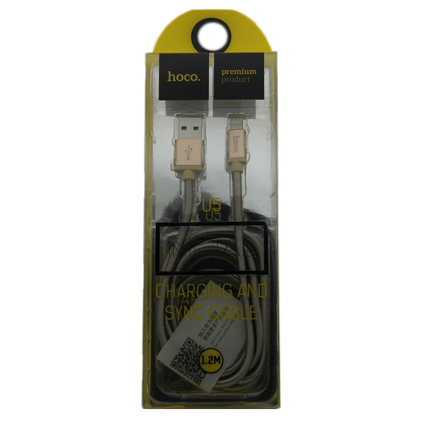 Кабель USB Hoco U5 Lightning Full-Metal 1.2m Gold
