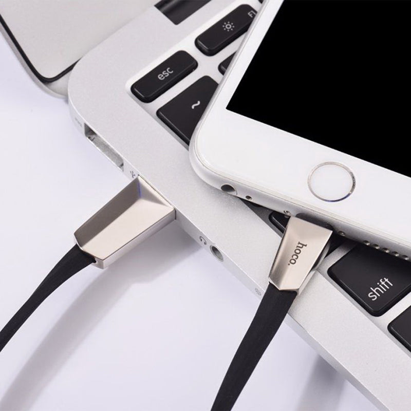 Кабель USB Lightning Hoco X4 Zinc Alloy Rhombic 1.2m Black