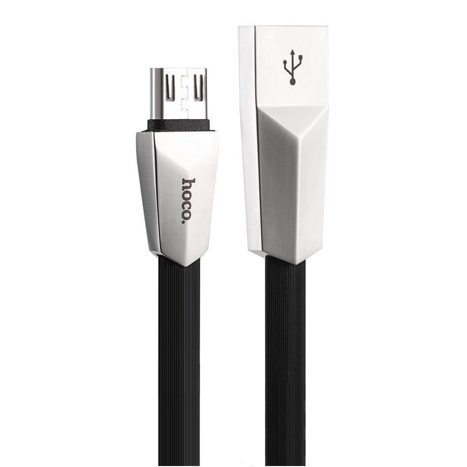 Кабель Hoco X4 Zing Alloy microUSB-USB Чорний