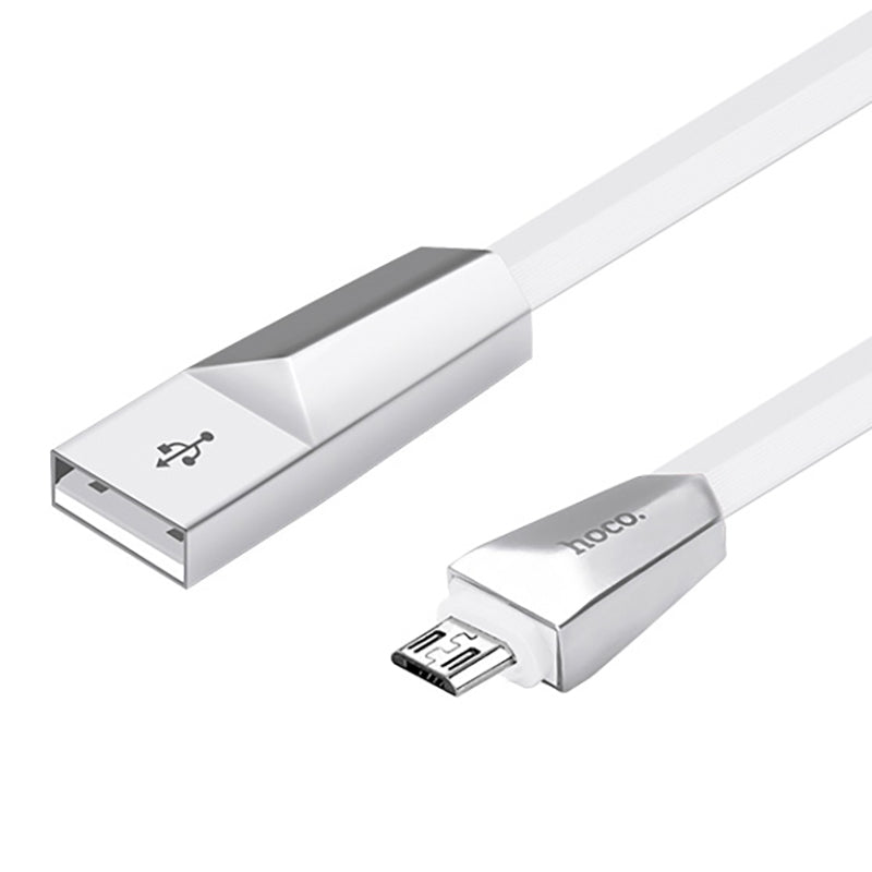 Кабель Hoco X4 Zing Alloy microUSB-USB Білий
