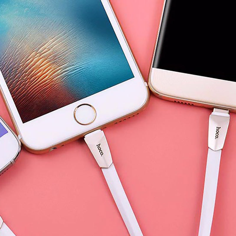 Кабель Hoco X4 Zing Alloy microUSB-USB Білий