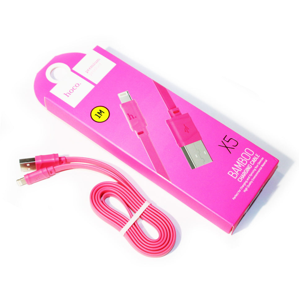 Кабель Hoco X5 Bamboo Lightning для iPhone Pink