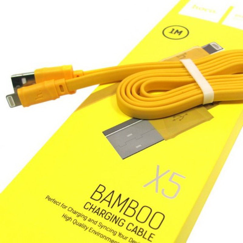 Кабель Hoco X5 Bamboo Lightning для iPhone Yellow