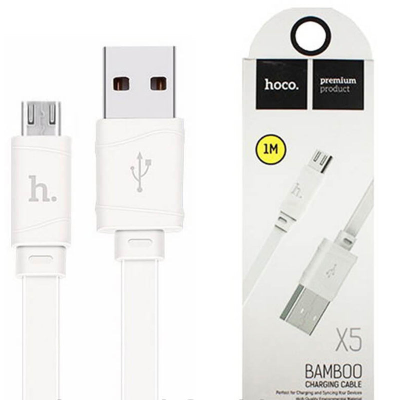 Дата кабель Hoco X5 Bamboo USB to MicroUSB (100см) Білий
