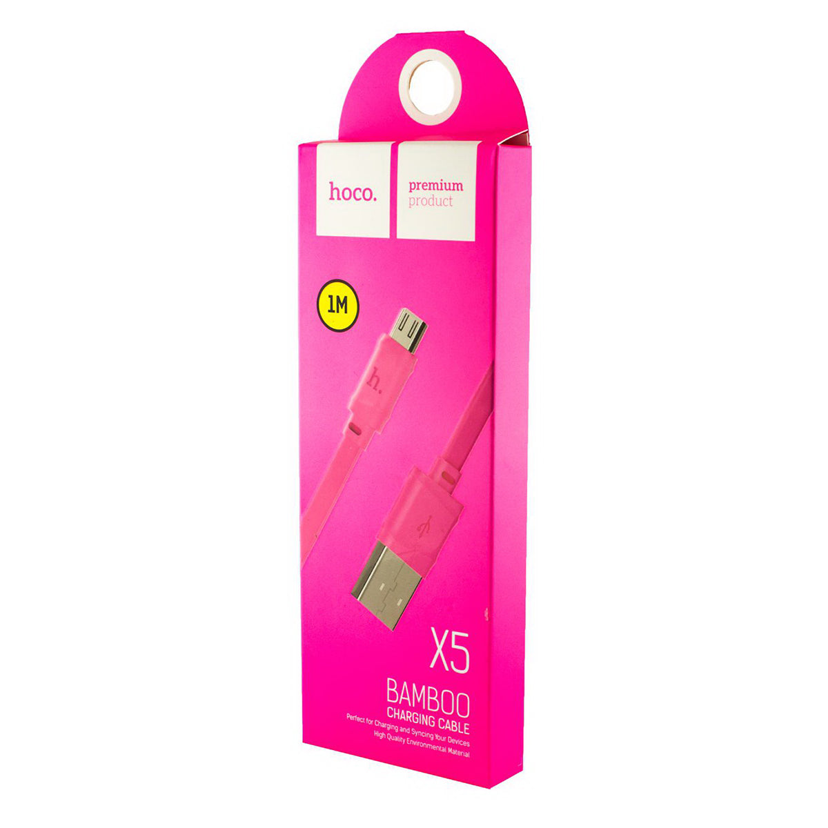 Дата кабель Hoco X5 Bamboo USB to MicroUSB (100см) Рожевий