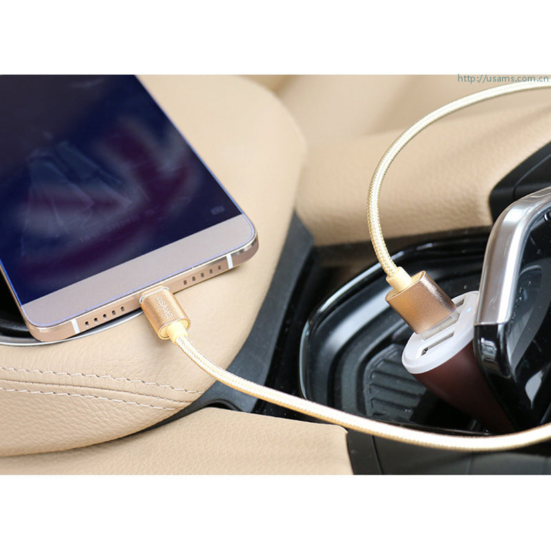 Кабель Usams US-SJ030 Type-C 2.0 Braided Wire Cable - U-Knit Series 1m Срібний