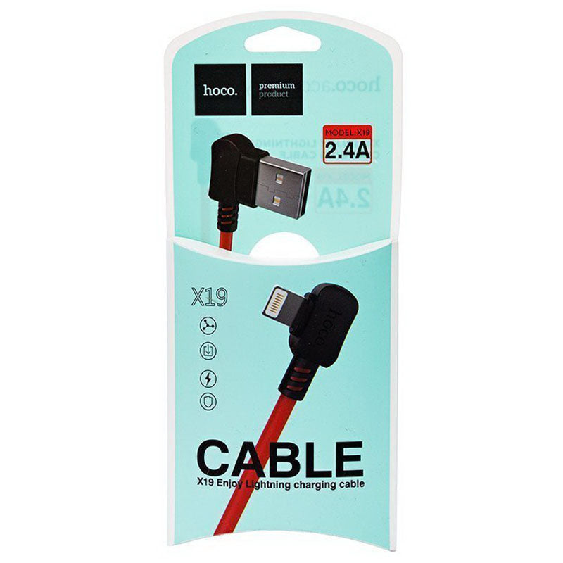 Кабель USB Hoco X19 Enjoy Lightning iPhone Червоний+Чорний