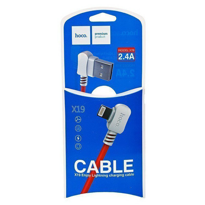 Кабель USB Hoco X19 Enjoy Lightning iPhone Червоний+Білий