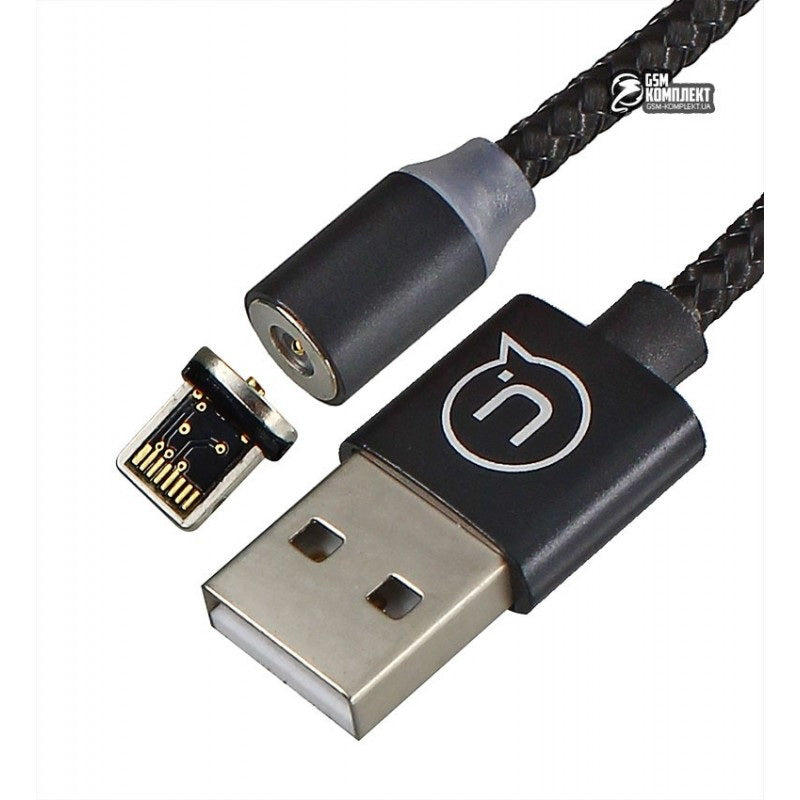 Кабель Usams US-SJ157 Lightning Magnetic Chargng 1.2m Black