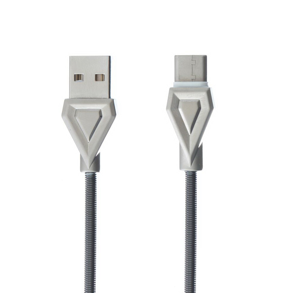 Кабель USB Micro Hoco U25 Golden Armor 1m Metal Сірий