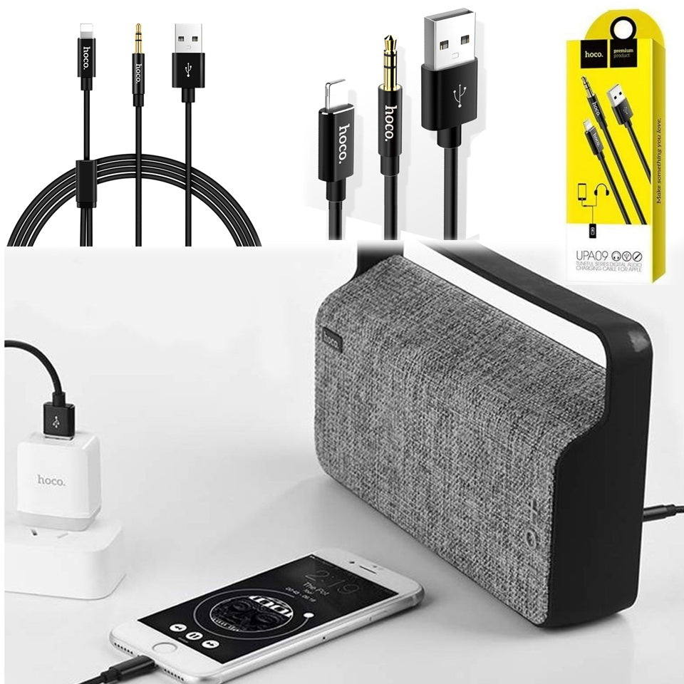 Кабель Hoco UPA09 Tuneful Series Lightning Digital Audio Charging Чорний