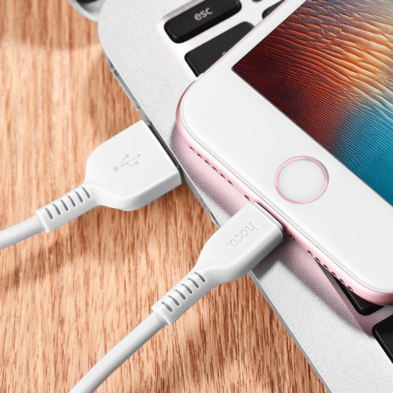 Кабель Hoco X20 Flash Charged Lightning 1м White