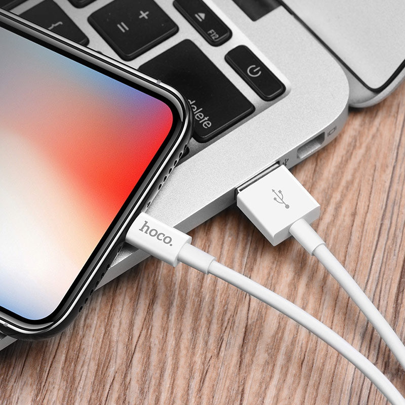 Кабель Hoco X20 Flash Charged Lightning 3м White
