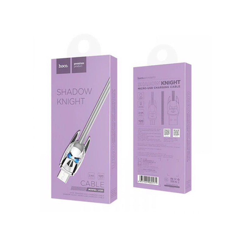 Кабель USB Micro Hoco U30 Shadow Knight 1.2m Metal Сірий