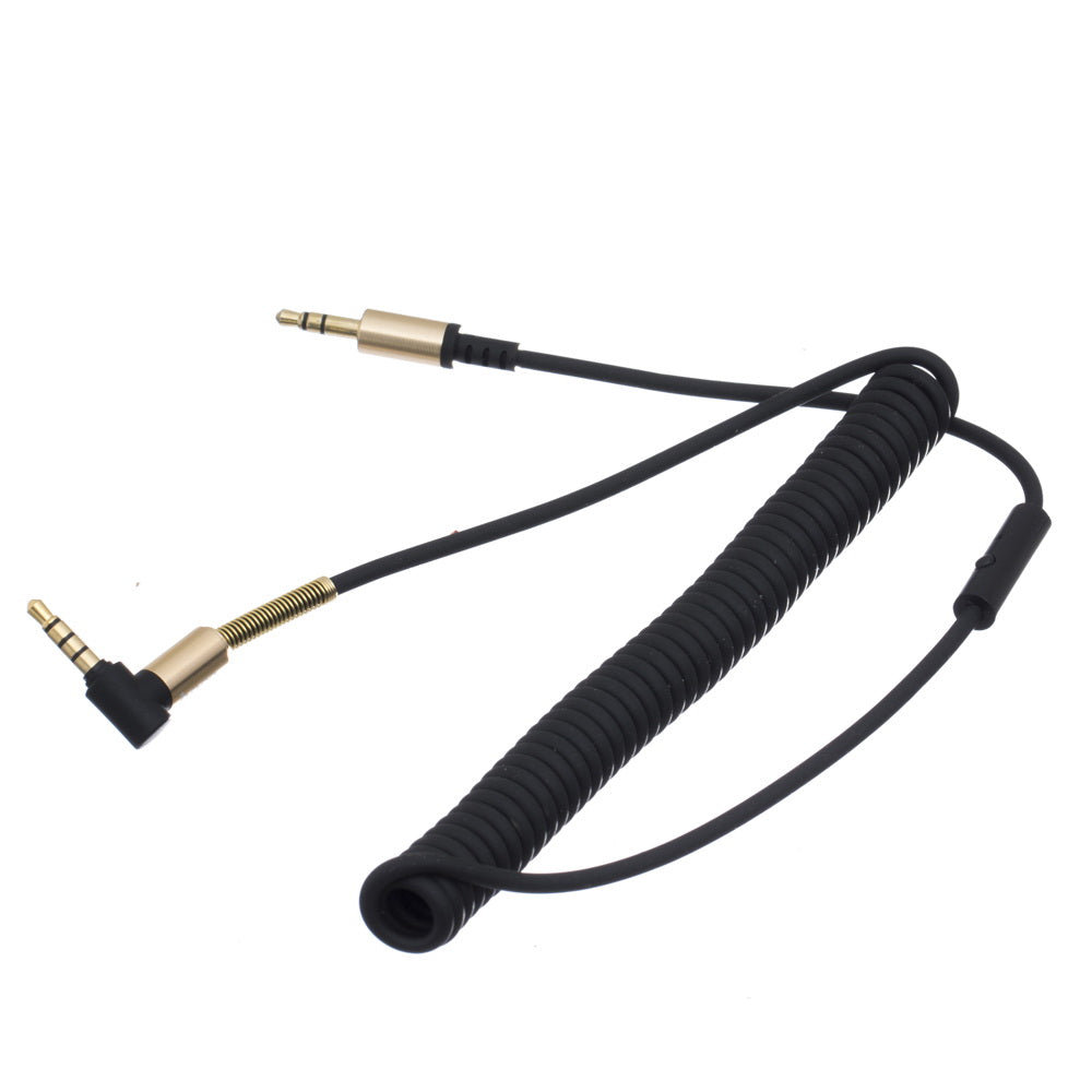 Кабель Hoco UPA02 Spring Audio With Mic 2m AUX-AUX 1m Чорний