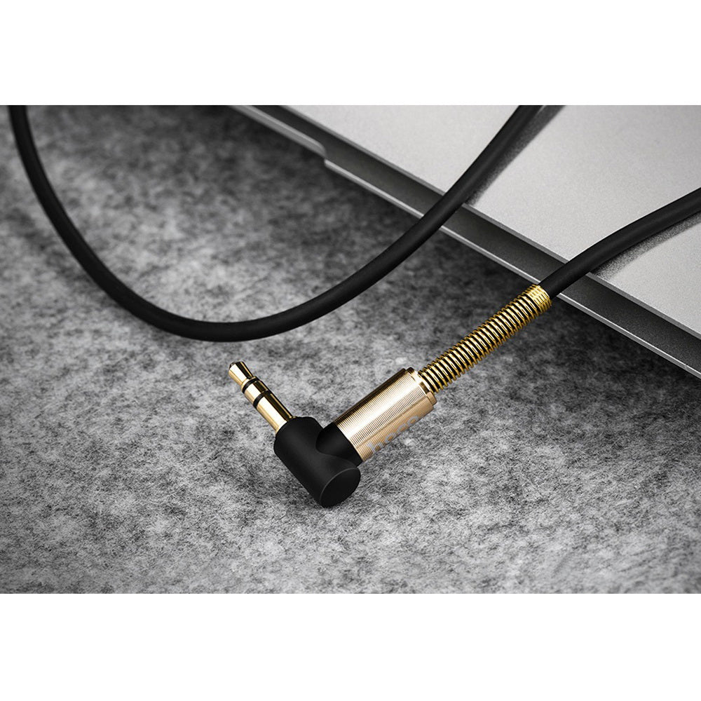 Кабель Hoco UPA02 Spring Audio With Mic 2m AUX-AUX 1m Чорний