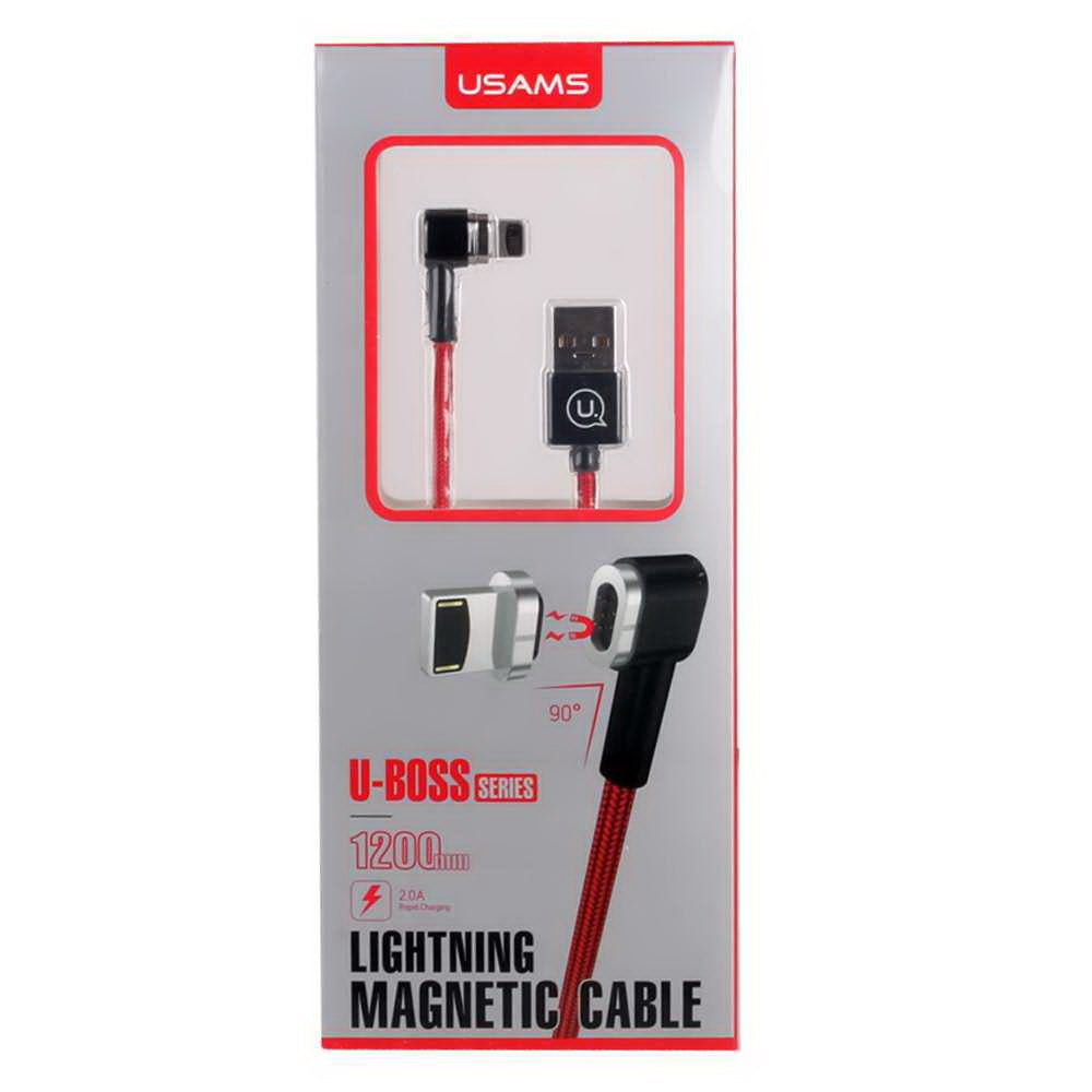 Кабель USB Lightning Usams US-SJ148 Magnet U-Boss iPhone 1m Червоний