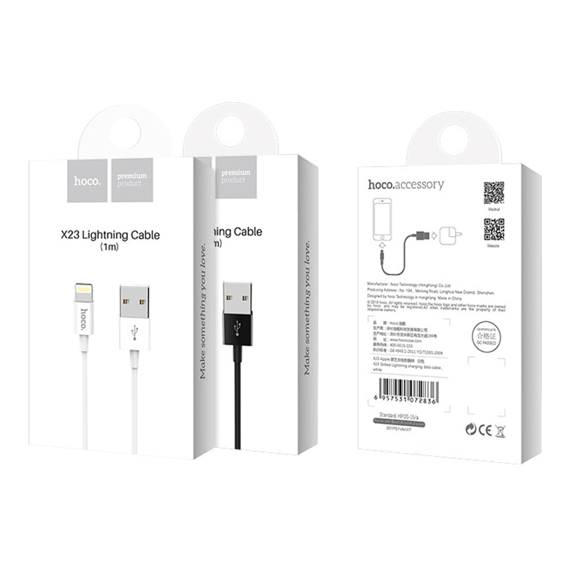 Кабель USB Hoco X23 Lightning Black