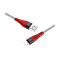 Кабель USB Hoco U32 Lightning Unswerving Steel Braided Black+Red