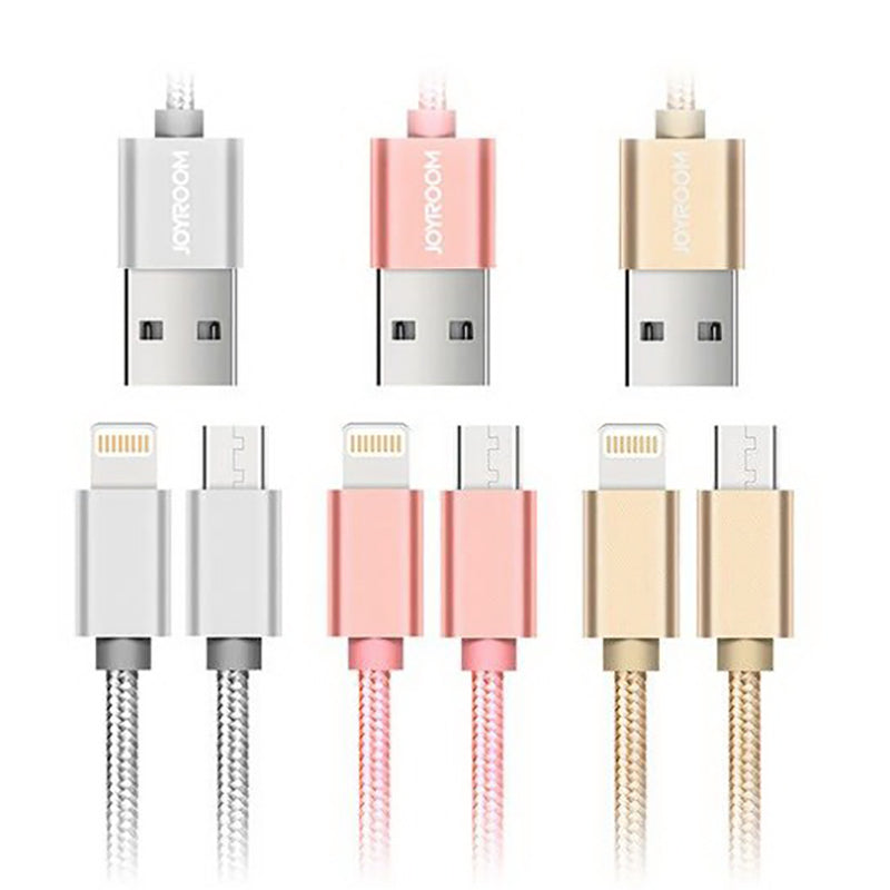 Кабель 2в1 Joyroom S-M326 Lightning+Micro 1.5M Срібний