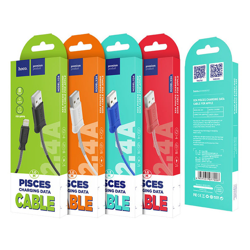 Кабель USB Hoco X24 Lightning White