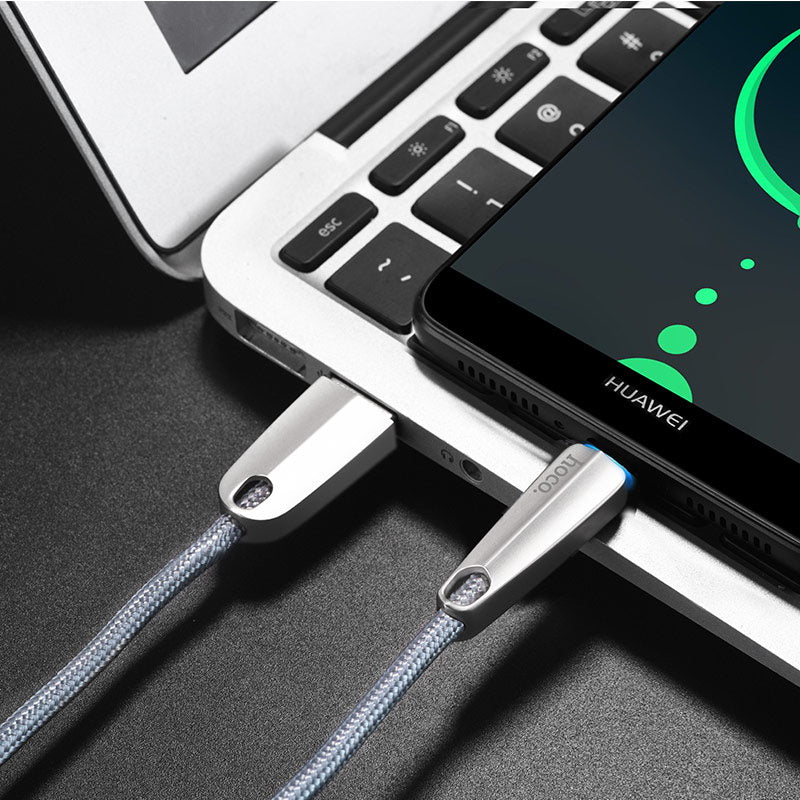 Кабель Hoco U35 Space Shuttle Smart Power Off Type-C 1.2M Black