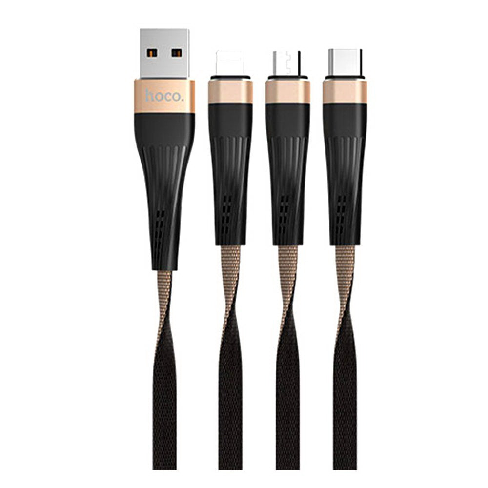 Кабель Hoco U39 Slender microUSB 1.2м Gold+Black