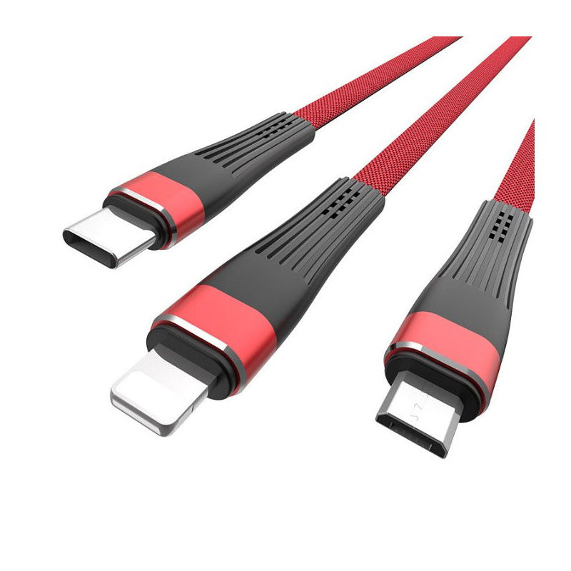 Кабель USB Hoco U39 Lightning Slender Charging Red+Black