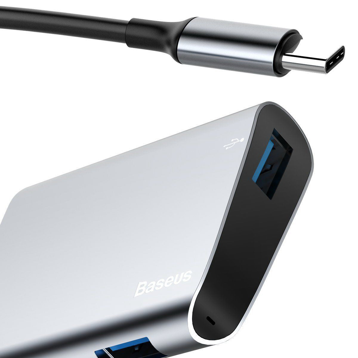 USB-хаб Baseus Enjoyment series Type-C to RJ45+USB3.0 HUB Adapter Gray