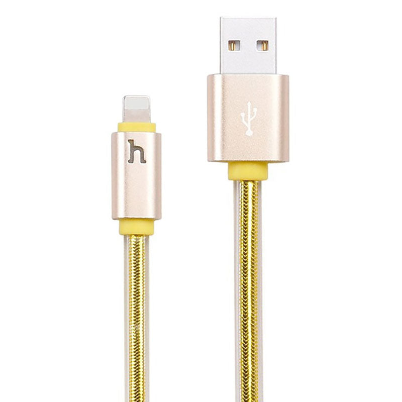 Кабель Hoco UPL12 Metal Jelly Knitted Lightning Gold (0.3m)
