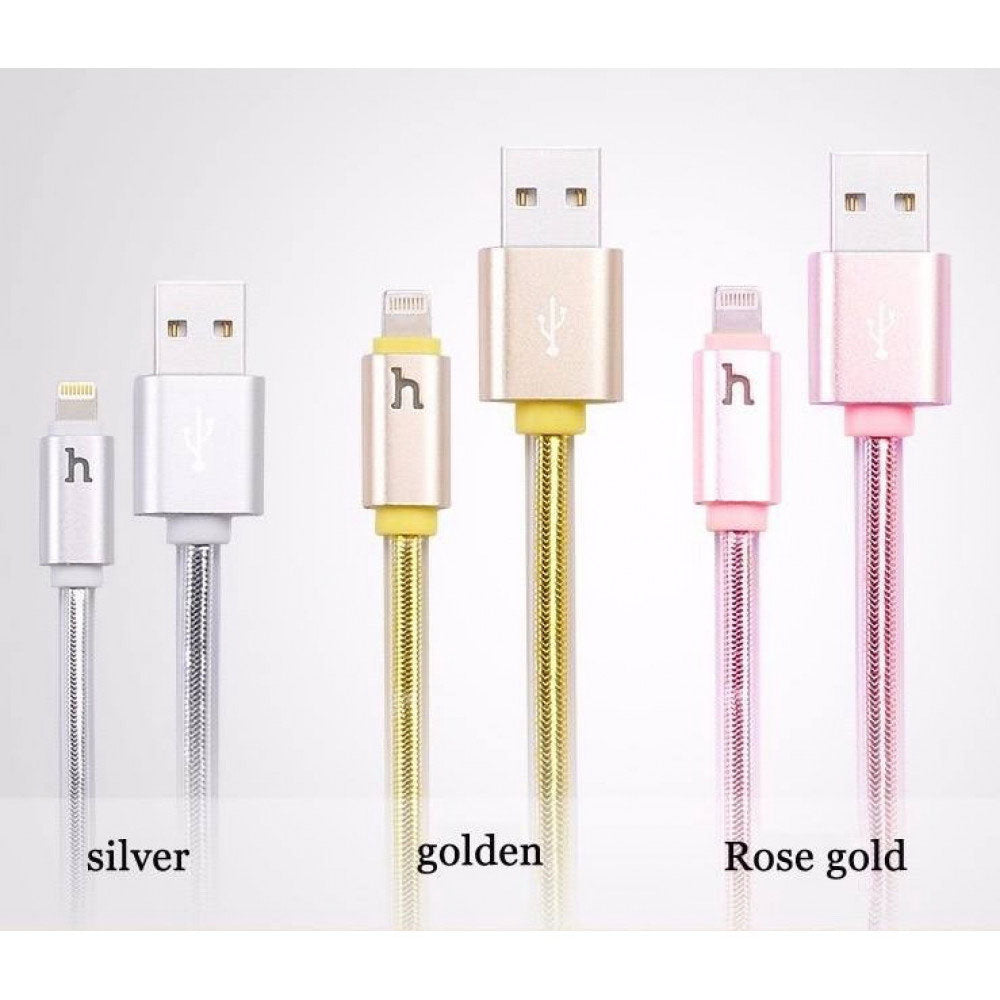 Кабель Hoco UPL12 Metal Jelly Knitted Lightning Gold (0.3m)