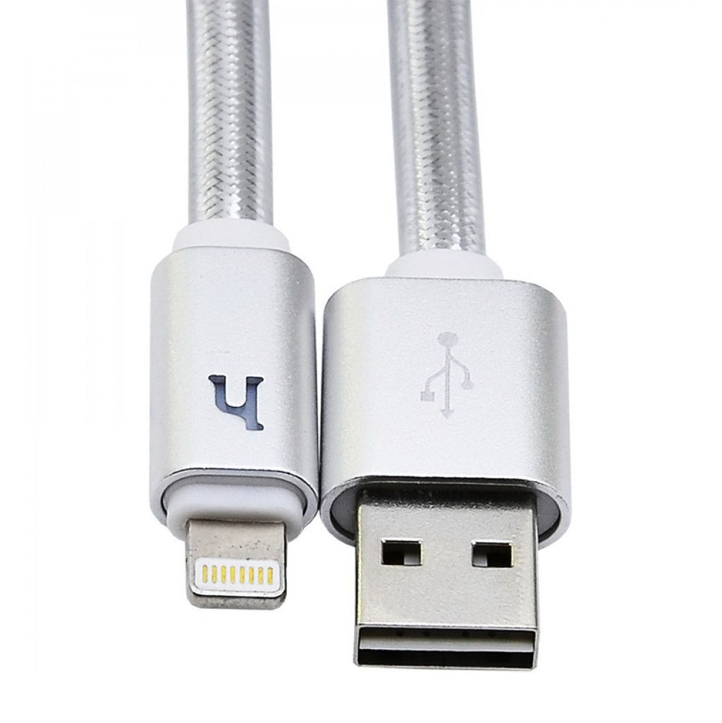 Кабель Hoco UPL12 Metal Jelly Knitted Lightning Silver (0.3m)