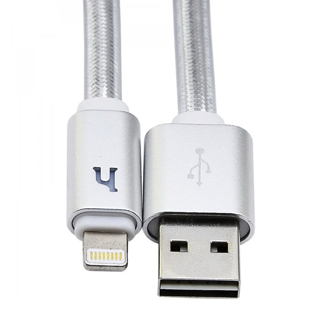 Кабель Hoco UPL12 Metal Jelly Knitted Lightning Silver (0.3m)