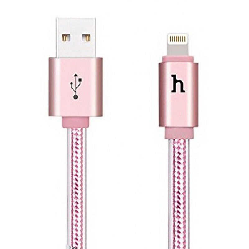 Кабель Hoco UPL12 Metal Jelly Knitted Lightning Rose Gold (0.3m)