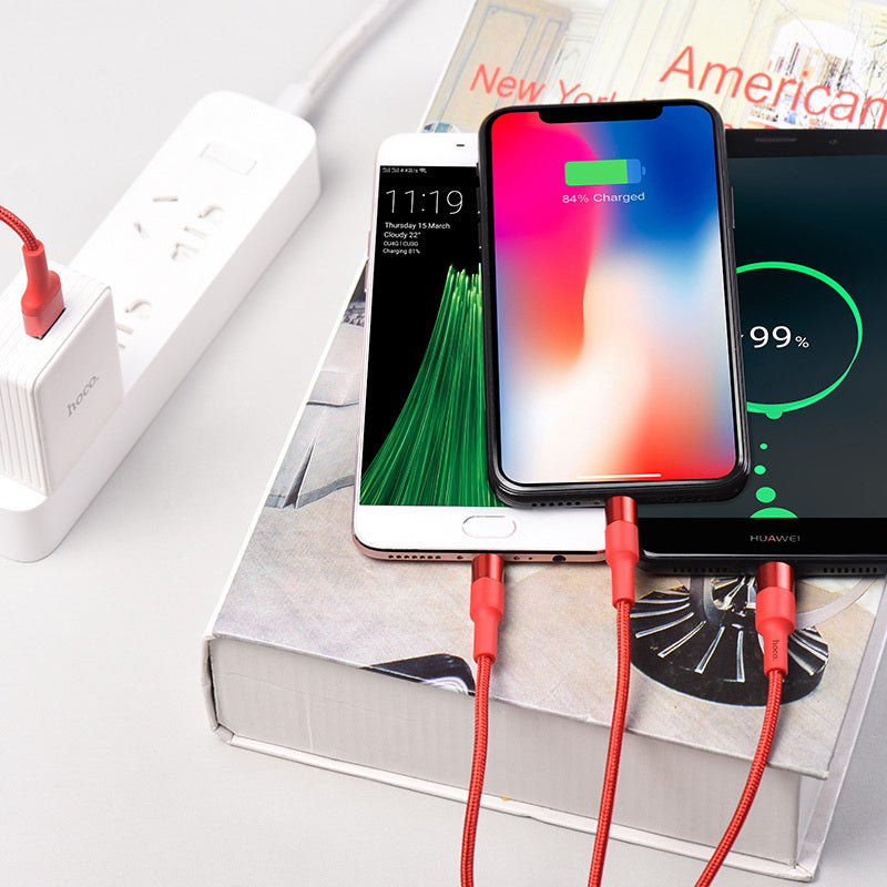 Кабель Hoco X26 Xpress Charging microUSB-USB 1m Червоний