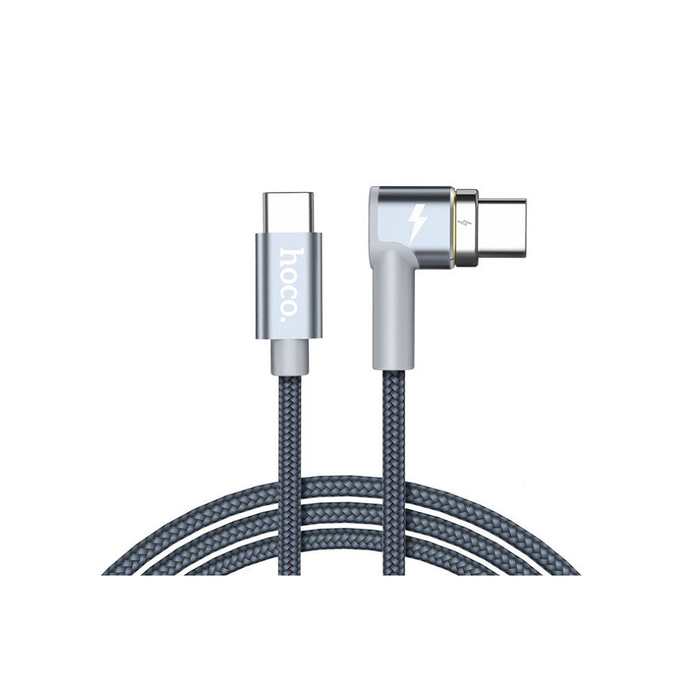 Кабель Hoco U40C Angled Magnetic Charged Type-C 87W 4A, 1.8m Metal Gray