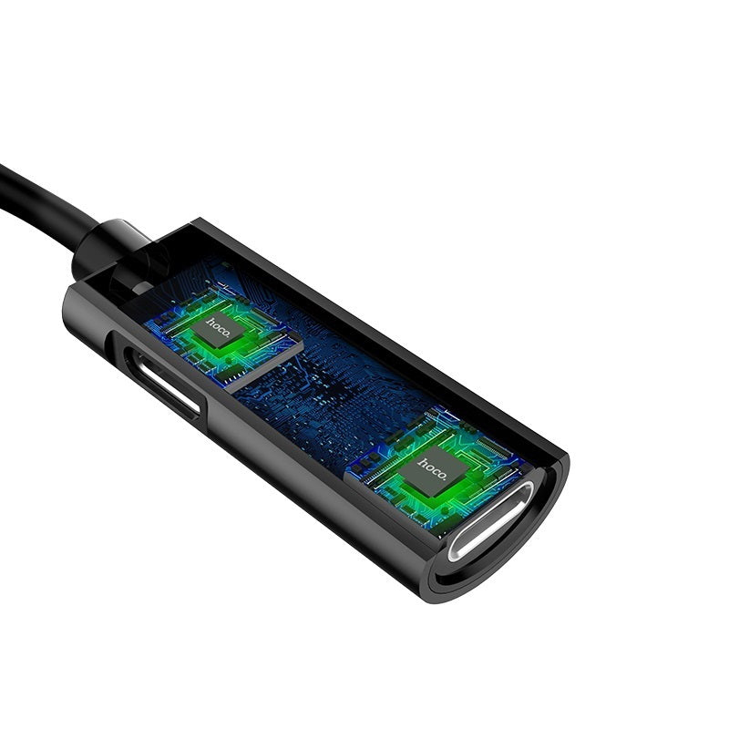 Перехідник Hoco LS18 Dual Lightning audio converter Lightning-Lightning Black
