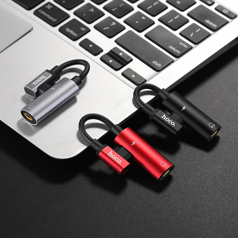 Перехідник Hoco LS17 Lightning to 3.5 Jack Black