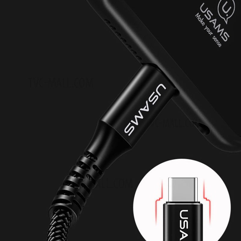 Кабель Usams US-SJ171 Type-C 3.0 Nylon Braided Cable - U-pino 1.2m Чорний
