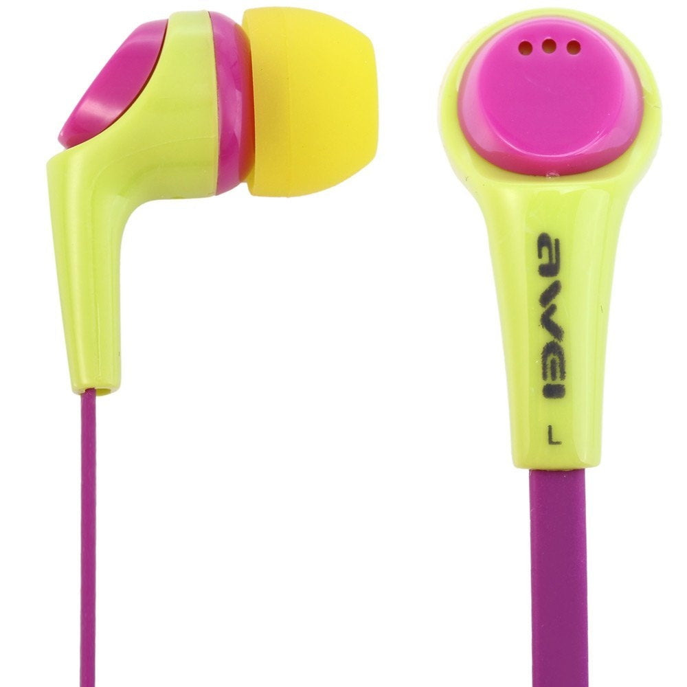 Навушники Awei ESQ6i Yellow+Rose