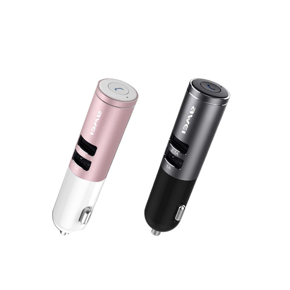 Автомобільний зарядний пристрій + Bluetooth гарнітура Awei A870BL 1USB 2.1А Gray
