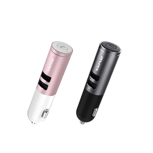 Автомобільний зарядний пристрій + Bluetooth гарнітура Awei A870BL 1USB 2.1А Gray
