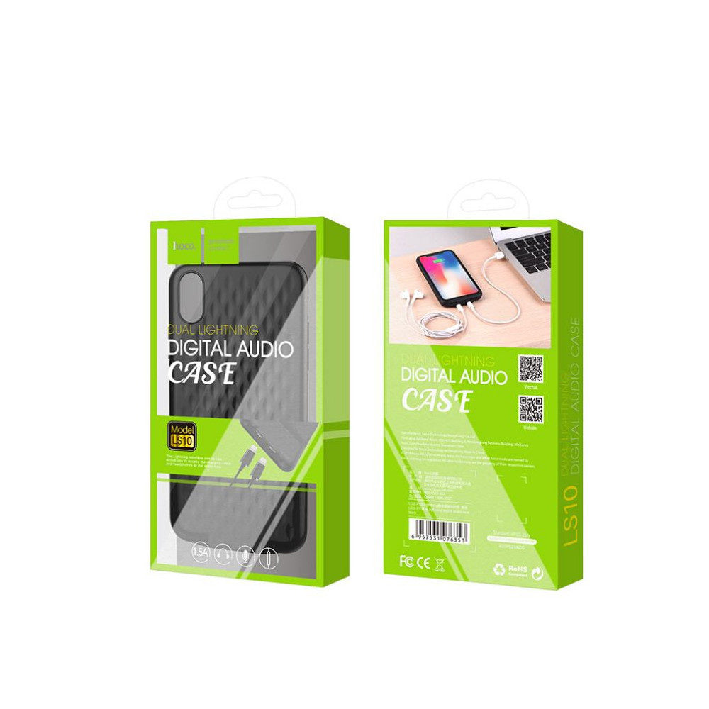 Чохол Hoco LS10 dual lightning digital audio для iPhone X black