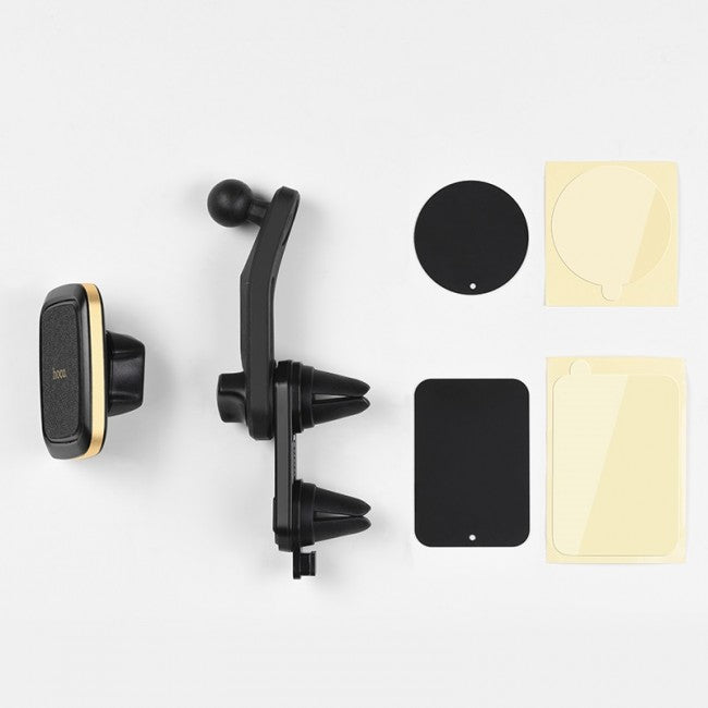 Магнитный держатель для смартфона в авто Hoco CA57 Black-Gold