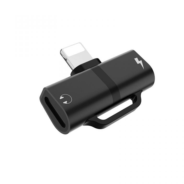 Перехідник Hoco LS20 Apple dual lightning digital audio Black