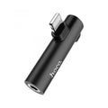 Переходник Hoco LS21 (з Lightning на Lightning та 3.5mm audio) Black