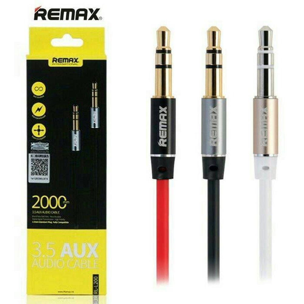 Кабель Remax AUX Jack L200 3.5mm 2M Black